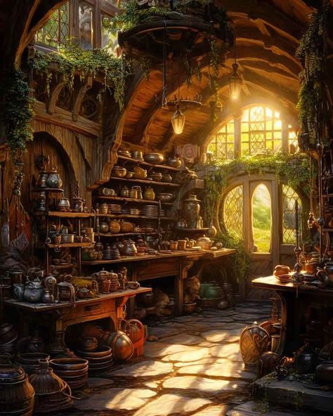 Witch Home Interior, Fairytale House Interior, Fantasy House Art, Gothic Homes, Hobbit Houses, Magical Room, Magical House, Fairytale House, Fantasy Furniture