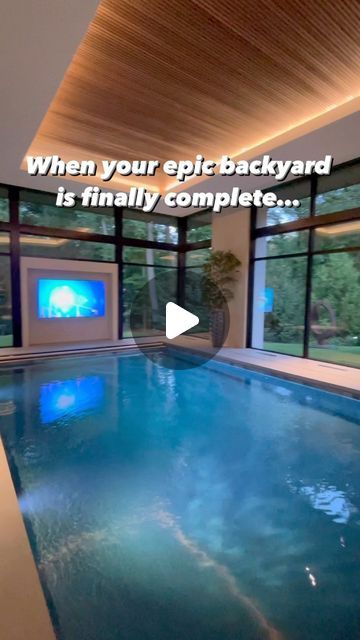 256K views · 14K likes | WayUp Media on Instagram: "Huge congrats to @azdarchitects & @vallehomes for their outstanding achievement in the @detroitdesignmagazine for this incredible indoor pool and patio design 🎉

Architect: @azdarchitects 
Builder: @vallehomes 

#luxuryhomes #newconstruction #luxuryliving #backyard #pool #house #awardwinning #design" Closed Pool Ideas, Inside Pool House Ideas, Backyard Pool House, Luxury Pools Indoor, Inground Pool Ideas, Pool And Patio, Pool Indoor, Inside Pool, Indoor Swimming Pool