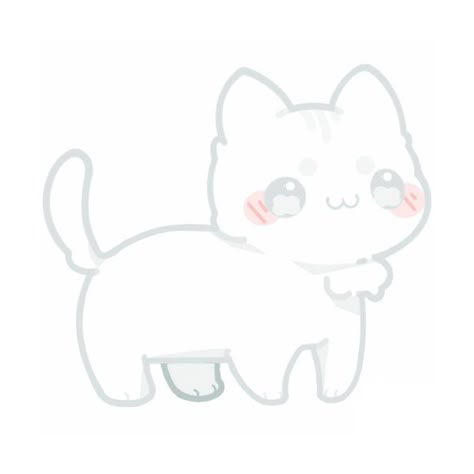 Cat Props Gacha, Chibi Cat Poses, Chibi Cat Base, Chibi Cat Drawing, Gato Gacha, Mini Drawings Cute, Chibi Cats, Drawings Wallpaper, Cartoon Cat Drawing