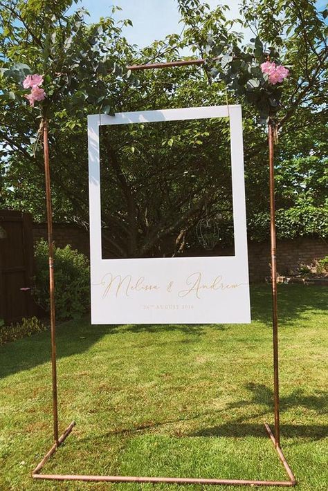 Copper Frame Backdrop, Grace Art, Copper Frame, Polaroid Photos, Joy And Happiness, Balloon Garland, Photo Props, Magnolia, Copper