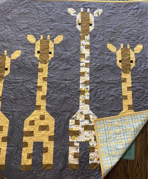 #sewfreshquilts #giraffe #quilting #quilts #quiltersofinstagram #babyboy #tkcqc #heavyequipment #quiltshop #kansas #lincoln Giraffe Quilt Patterns, Giraffe Quilts, Giraffe Baby Quilt, Giraffe Quilt, Farm Quilt, Baby Quilt Pattern, Free Motion Quilting, Quilting Ideas, Quilt Patterns Free