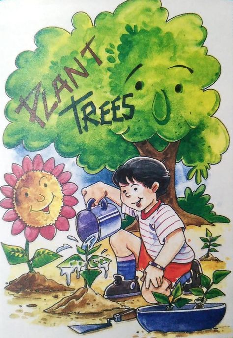 Plant More Trees Poster, Slogan Tungkol Sa Kalikasan, Kalikasan Poster, Kalikasan Drawing, Tree Drawing For Kids, Slogan Writing, Poster Drawing, Reproductive System, Nature Tree