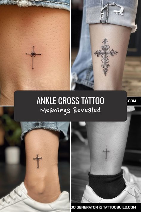 Discover the true meanings behind ankle cross tattoos. Uncover spiritual significance and hidden symbols for your next tattoo design. Explore unique ideas and find inspiration for your ankle tattoo! Ankle Cross Tattoos For Women, Ankle Cross Tattoo, Tattoos Meaning Strength, Cross Tattoo Meaning, Hidden Symbols, Unique Cross Tattoos, Shield Tattoo, Chain Tattoo, Cross Tattoos For Women