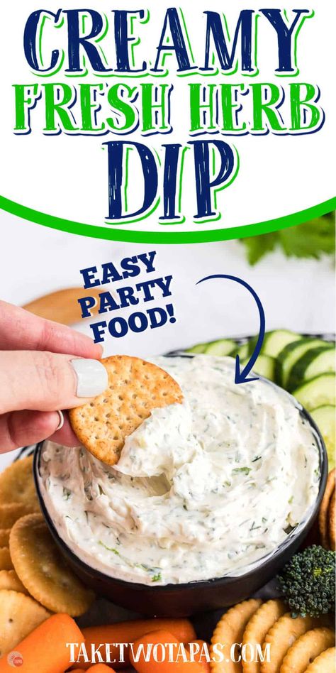 Fresh Herb Cream Cheese Dip is the perfect dip to pair with just about anything! Quick and easy to make and full of fresh herbs, try it with your favorite chips, crackers, or raw veggies. #creamcheeserecipe #dip #gameday Herb Cream Cheese, Herb Dip, Cream Cheese Recipes Dip, Dips Recipes, Raw Veggies, Cream Cheese Dip, Strawberry Salsa, Friends Recipes, Salsa Recipes