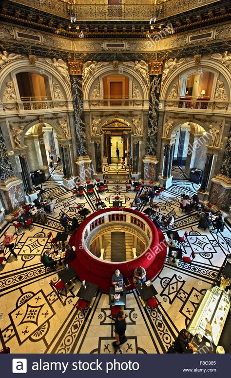 The atmospheric café of the Art History museum (Kunsthistorisches Museum), Vienna, Austria.  #Austria #Austrian #Vienna #Wien #Art #history #museum #Kunsthistorisches #museums #inside #interior #interiors #cafe #cafes #architecture #architectural #coffee #atmosphere #atmospheric #luxury #luxurious #lavish #culture #cultural #historic #travel #destination #destinations #sights #sightseeing #attractions Vienna Art History Museum, Vienna Museum, Kunsthistorisches Museum Vienna, Europe Trips, Museum Cafe, Cafe Art, Camera Canon, Vienna Austria, History Museum