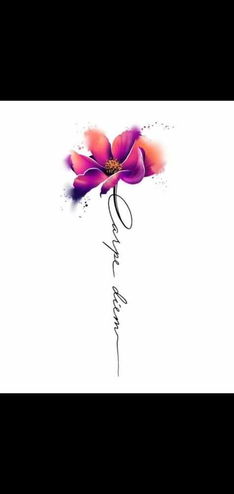 Flowers With Names Tattoo Stems, Flower With Words Tattoo Stems, Flower Stem Name Tattoo, Flower Writing Tattoo, Flower With Word Stem Tattoo, Flower Tattoo With Words As Stem, Elegant Tattoos For Women Unique, Watercolor Tattoo For Women Unique, Tattoos For Abused Women