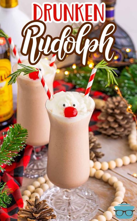 Drunken Reindeer Drink, Drunken Rudolph Drink, Rudolph Drink, Drunken Rudolph, Drunken Desserts, Kahlua Recipes, Holiday Beverages, Smoothie Ideas, Hot Cocoa Mix