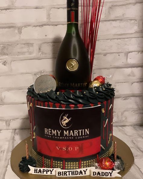 Remy Martin Birthday Cake, Remy Martin Cake For Men, 1738 Remy Cake, Remy Martin Cake, Remy Cake, Alcohol Cakes, 2024 Cake, Martini Cake, 45 Birthday