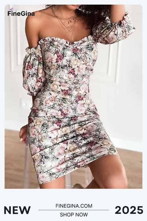 Floral Elastic Waist Wrapped Chest Bodycon Dress for Women Bodycon Dress Mini, Formal Mini Dress, Floral Print Dress Summer, Print Summer Dress, Summer Dress For Women, Bodycon Floral Dress, Dresses Floral, Summer Night, Women's Skirts