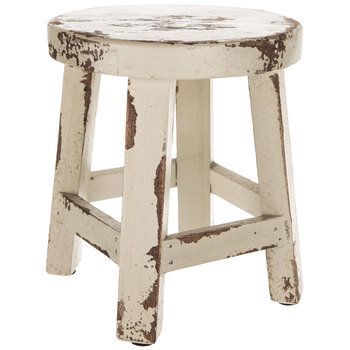 White Distressed Stool Plant Stand | Hobby Lobby | 139561 Small Front Porch Decorating Farmhouse, Using Log As Holiday Plant Stand, Farmhouse Plant Stand Indoor, Small Bench For Front Porch, Front Porch Table Ideas, Small Front Porch Decorating Ideas On A Budget, Small Stool Decor, Stool Decoration Ideas, Small Porch Furniture Ideas