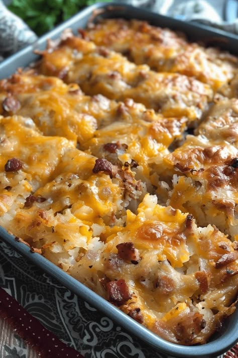 Creamy Sausage and Hashbrown Casserole - An Organized Chaos Leftover Hashbrown Casserole Recipes, Loaded Hashbrown Breakfast Casserole, Hashbrown Casserole Tater Tots, Make Ahead Sausage Hashbrown Breakfast Casserole, Healthy Hashbrown Egg Casserole, Make Ahead Breakfast Hashbrown Casserole, Loaded Hash Brown Breakfast Casserole, Breakfast Casserole Small Batch, Breakfast Casserole Bread Cubes