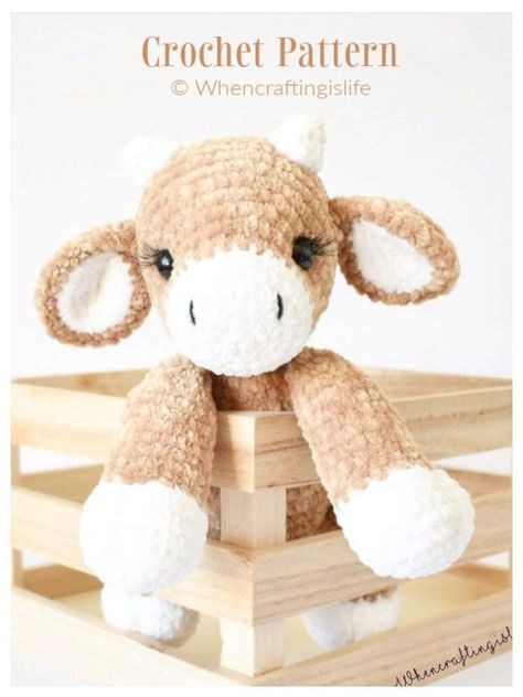 Crochet Colbie The Cow Amigurumi Patterns Arumigumi Crochet, Easy Crochet Stuffy, Yarn Stuffed Animals, Crochet Patterns Cow, Cow Plushie Crochet Pattern Free, Amigurumi Beginner, Animal Amigurumi, How To Crochet Animals, Amigurumi Cow Free Pattern