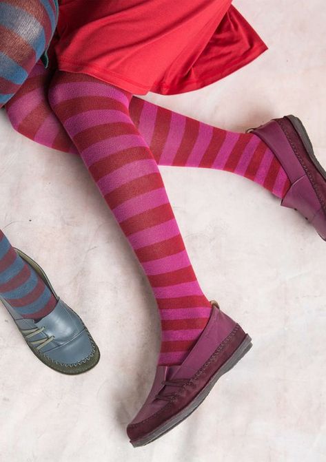 View all clothes | Gudrun Sjödén August Inspiration, Scandinavian Clothing, Funky Tights, Cool Tights, Organic Clothing Women, Socks Collection, Stockings Outfit, Gudrun Sjoden, Striped Tights