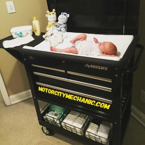 Diaper Changing Table, Baby Nursery Diy, Baby Changing Station, Diaper Changing Station, Baby Changing Table, Tool Cart, Baby Changing Tables, Baby Boy Room Nursery, Changing Station