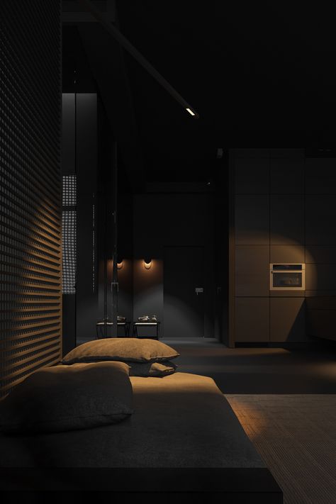 Architect Wallpaper, Black Luxury House, Dark Interior Design, Dark Modern, Black Interior Design, Dark House, Dark Home, Dream House Rooms, Dark Interiors