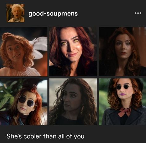 Fem Crowley Good Omens, Female Crowley Good Omens, Female Aziraphale, Female Crowley, Fem Crowley, Good Omens Book, Ineffable Husbands, Michael Sheen, Neil Gaiman