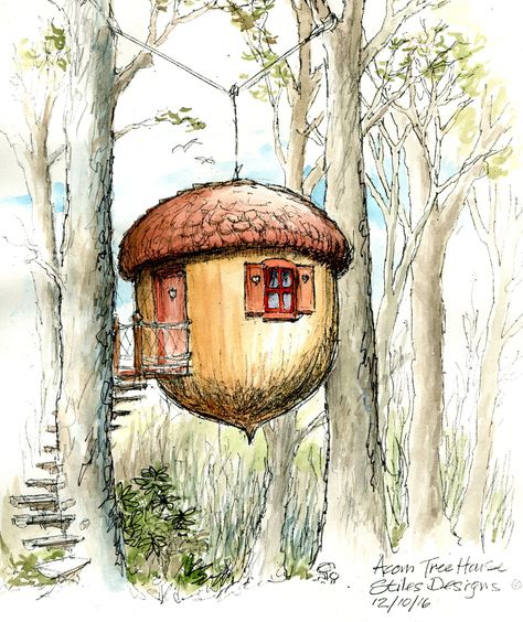 Procreate Building, Treehouse Design, Art Buildings, Architectural Scale, Aesthetic Architecture, Free Procreate, Storybook Art, Scale Figures, Arte Inspo