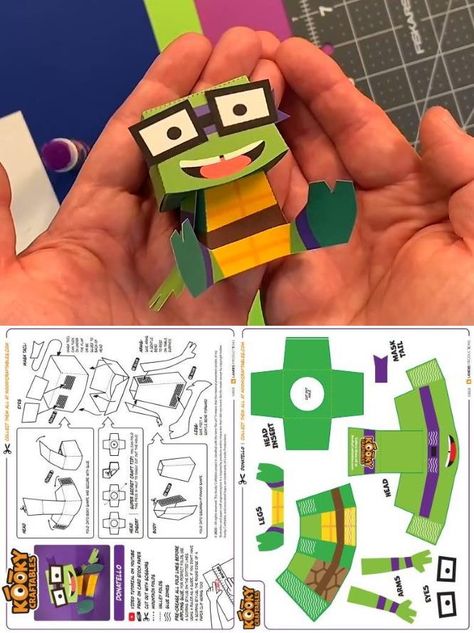 PAPERMAU: Teenage Mutant Ninja Turtles - Donatello Miniature Paper Toy by Kooky Craftables Tmnt Paper Craft, Tmnt Crafts, Ninja Turtle Crafts, Ninja Turtles Donatello, Turtle Birthday Parties, Tmnt Birthday, Donatello Ninja Turtle, Tmnt Party, Mutant Mayhem