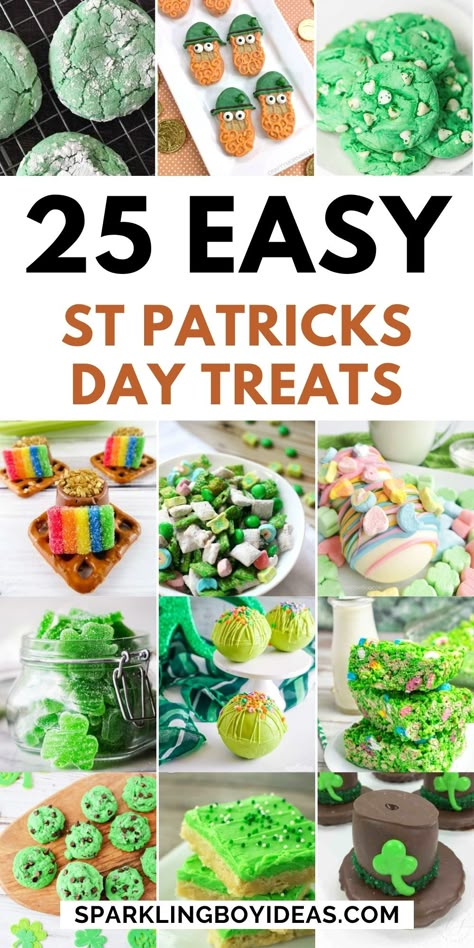 25 Easy St Patricks Day Treats 1 St Patricks Desserts, St Patricks Day Treats, Minty Desserts, St Patrick's Day Treats, St Patricks Food, St Patrick Day Snacks, Shamrock Cookies, St Patrick's Day Cookies, Mint Chocolate Chip Cookies