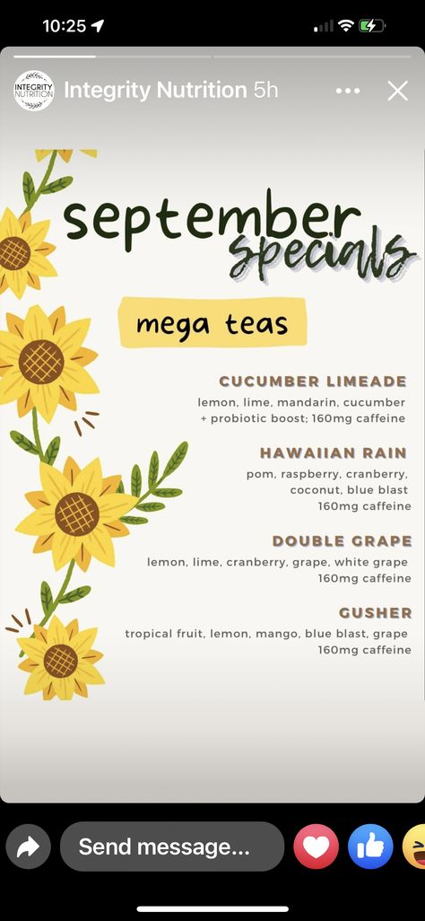 September Herbalife Shakes, September Herbalife Teas, Shake Ideas, Herbalife Teas, Herbalife Shakes, Energy Tea Recipes, Herbalife Tea, Loaded Teas, Loaded Tea