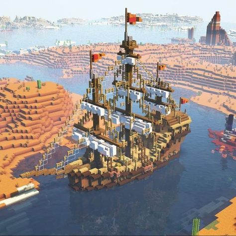 Captain on Instagram: "Quite literally among the best ships I’ve ever seen in Minecraft, created by @starfishstudiosinc ~ Don’t forget to follow the original Creator! ~ ~ ~ Follow me for more content like this! ~ ~ ~ #Minecraft #minecraft #minecraftmedieval #minecraftfantasy #minecraftbuilds #minecraftbuild #philza #ph1lza #technoblade #tommyinnit #dream #georgenotfound #twitchstreamer #smallstreamer #minecraftbuilding #vikingminecraft #minecraftviking" Pirate Ships Minecraft, Pirate Boat Minecraft, Minecraft Pirate Ship House, Minecraft Ship Design, Pirate Ship Minecraft Build, Minecraft Pirate Ship Blueprints, Minecraft Ship House, Minecraft Pirate Base, Medieval Ship Minecraft