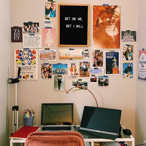 Wall Collage Above Desk, Collage Above Desk, Wall Above Desk, Desk Gallery Wall, Boho Study, Small Room Makeover, Desk Cover, Tate Gallery, Production Design