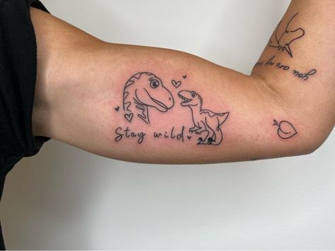 Mom Sleeve Tattoo Ideas, Tattoos For Your Son, Boy Mom Tattoo, Mom Son Tattoo, Adoption Tattoo, Simple Unique Tattoos, Tattoo For My Son, Dino Tattoo, Baby Footprint Tattoo