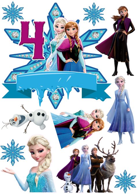 Frozen Elsa Cake Topper, Frozen Party Printables, Frozen Birthday Decorations, Elsa Cake Toppers, Frozen Birthday Party Cake, Frozen Themed Birthday Cake, Fathers Day Cupcakes, Happy Birthday Clip Art, Frozen Theme Cake