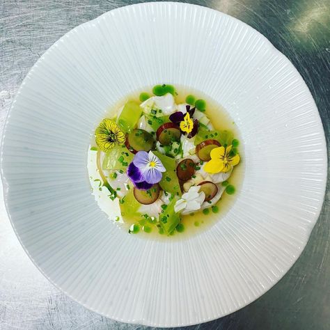 Ceviche Plating, Chef Jobs, Like And Comment, Food Presentation, Food Inspo, Green Apple, Food Pictures, Fine Dining, Afternoon Tea