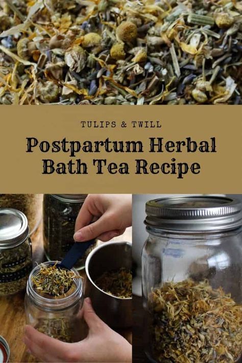 Herbal Bath Recipes, Herb Bath, Bath Tea Recipe, Herbal Bath Tea, Sitz Bath, 4th Trimester, Bath Recipes, Bath Tea, Herbal Bath