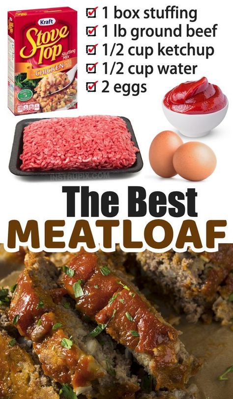 Meatloaf Easy, Stove Top Stuffing Meatloaf, Stuffing Meatloaf, Best Meatloaf Recipe, The Best Meatloaf, Stove Top Stuffing, Delicious Meatloaf, Easy Delicious Dinners, Good Meatloaf Recipe