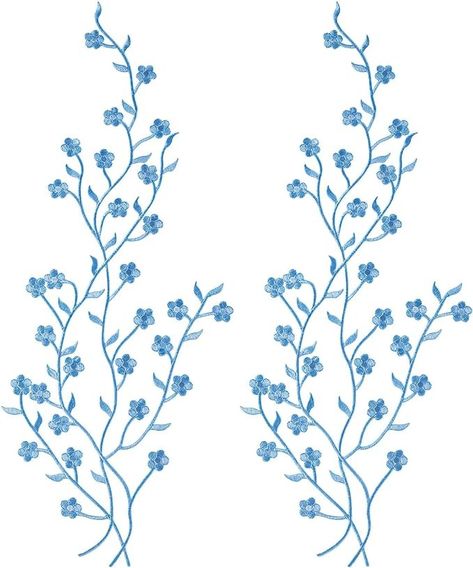 Amazon.com: OIIKI Appliques Embellishments for Dresses 2pcs, Flower Iron On Plum Embroidered Patches, Blue Floral Lace Fabric Appliques Embellishments Embroidery Patch for Clothing Crafting : Arts, Crafts & Sewing Art Deco Theme, Floral Lace Fabric, Bird Applique, Sewing Embellishments, Flower Patch, Embroidery Patch, Sewing Trim, Floral Applique, Embroidery Patches