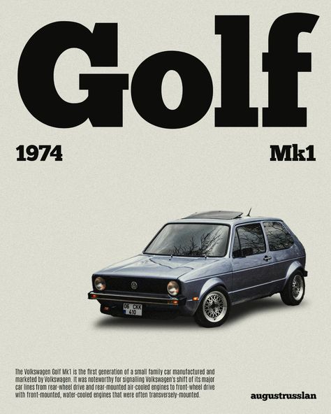 1974 Golf Mk1 Photo by Ömer Haktan Bulut on Unsplash Edited by me Main Font: ChunkFive Secondary Font: Antonio Light #photoshop #car Golf Gti Mk2, Mk1 Golf, Volkswagen Golf Mk1, Car Advertisement, Drawing Bird, Posters Wallpaper, Vw Mk1, Golf Poster, Photoshop Tutorial Typography