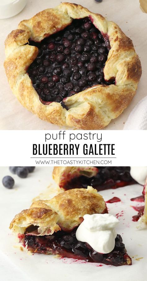 Blueberry Phyllo Dessert, Fruit Galette Puff Pastries, Quick Puff Pastry Dessert Easy Recipes, Puff Pastry Dessert Blueberry, Blueberries Puff Pastry, Puff Pastry Recipes Blueberries, Blueberry Galette Easy, Blueberry Pastry Puff, Blueberry Phyllo Recipes