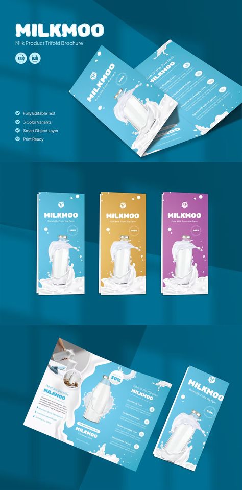 Milk Poster Design Ideas, Product Brochure Design, Pamplet Design, Mother Dairy, Dairy Brands, Recipe Book Design, Kids Milk, Milk Brands, Product Brochure