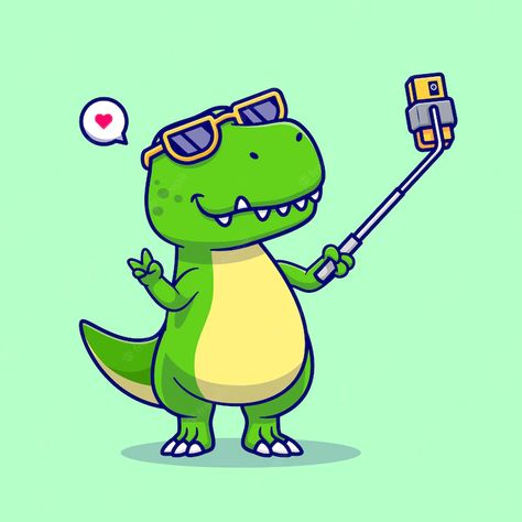 Premium Vector | Cute dinosaur taking selfie with phone cartoon vector icon illustration. animal technology isolated Icon Styles Illustration, Selfie Cartoon, Cartoon Selfie, Selfie Drawing, Selfie Icon, Phone Cartoon, Selfie Phone, Taking Selfie, Easy Cartoon Drawings