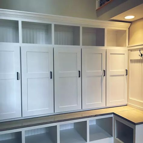 Lockers With Doors, Custom Mudroom, Mudroom Cubbies, Kids Locker, Horse Tack Rooms, Home Lockers, Hall Trees, Mudroom Lockers, Mudroom Design