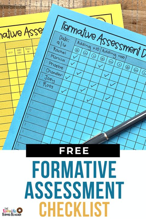 Free Formative Assessment Data Collecting Checklist for Teachers Ways To Group Students, Student Data Tracking, Teacher Data, Formative And Summative Assessment, Classroom Assessment, Assessment Checklist, Data Binders, Assessment Strategies, Student Assessment