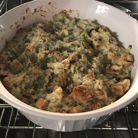 Grandma Smith's New Brunswick-Style Turkey Stuffing Stuffing A Turkey, Acadian Recipes, Savory Stuffing Recipes, Turkey Stuffing Recipe, Turkey Dressing Recipe, Classic Stuffing Recipe, Potato Stuffing, Turkey Stuffing Recipes, Summer Savory