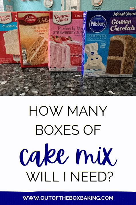 How Many Boxes of Cake Mix Will I Need (from Out of the Box Baking.com) Cake For 15 People Size, How Much Cake Mix Do I Need Charts, Mini Cakes From Cake Mix Boxes, How To Cut A Boxed Cake Mix In Half, Box Cake Mix In Sheet Pan, Double Layer Box Cake, Out Of The Box Baking, Wedding Cake Recipes From Mix Boxes, How To Make A Three Tier Cake