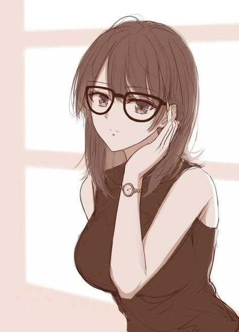 Happy Birthday Yukino ❄️ - Imgur Brown Hair Glasses, Girl Brown Hair, Girl With Glasses, Anime Drawing, Brown Hair, Short Hair, Hair, Anime