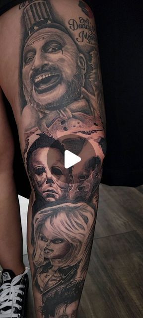 turbo_ink on Instagram: "HORROR LEG SLEEVE" Horror Leg Sleeve Tattoo, Horror Tattoo Sleeve, Horror Sleeve Tattoo, Horror Leg Sleeve, Horror Tattoo, Leg Sleeve, Leg Sleeves, Sleeve Tattoo, Horror Movies