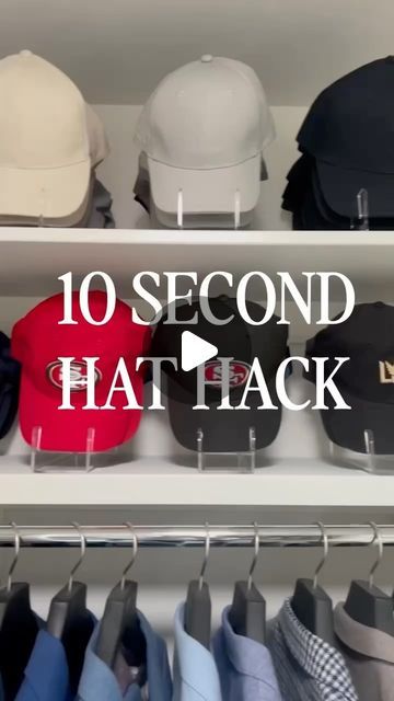 LIFE IN JENERAL on Instagram: "Comment HAT to get this 10 SECOND HAT HACK! 🔗🧢

I’m all about easy and efficient solutions that help you store items you love! This hat storage tool saves space while allowing you to see your hat inventory! LIJ approved! ✔️

#hatstorage #organizinghack #amazonhome #amazonhack #founditonamazon #lifeinjeneral #closetorganizing #closethack" Hat Storage Ideas Closet, Hat Storage Ideas Diy, Diy Hat Storage, Diy Hat Display, Hat Storage Ideas, Hat Organizer, Closet Hacks, Amazon Hacks, Organisation Hacks