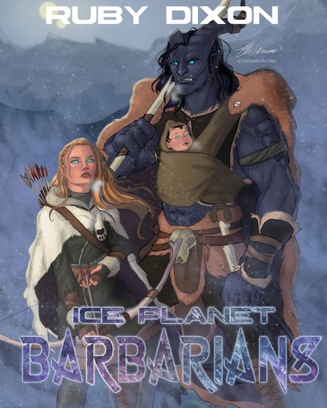 Elizianna on Instagram: “Liz , Raahosh and baby Raasheel from Ice Planet Barbarians by @author.ruby.dixon I know the other covers are from a very specific genre,…” Vektal Ice Planet Art, Barbarian Alien Fanart, Liz And Raahosh Fanart, Vektal Ice Planet Barbarians Fan Art, I’ve Planet Barbarians Fanart, Raahosh And Liz, Ruby Dixon Barbarians Fan Art, Ensnared Fan Art, Ice Barbarian