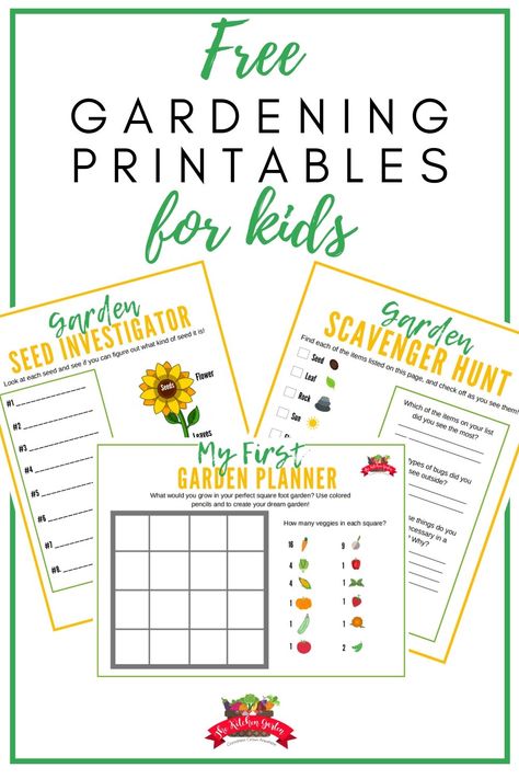 Grab these free gardening printables for kids to get them outside and thinking about gardening! The free set includes a planner, seed page, and more! kids in the garden | gardening for beginners Gardening Worksheets, Gardening Kids Activities, Gardening Printables, Free Garden Planner, Planning Worksheet, Kids Vegetables, Garden Activities, Free Activities For Kids, Printables For Kids