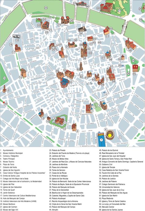 Mapa turístico de Valencia | Gifex Barcelona Tourist Map, Valencia Map, Barcelona Tourist, Barcelona Travel Guide, Valencia City, Walking Map, Spain Itinerary, Tourist Center, Tourist Map