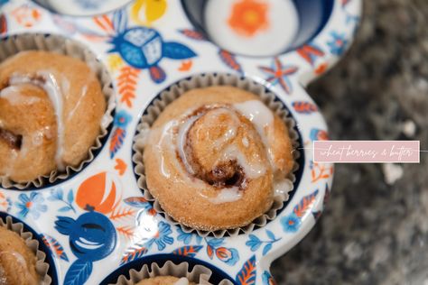 Recipe: Cinnamon Roll Muffins made with Fresh Milled Flour | Wheat Berries Whole Wheat Recipes, Huckleberry Muffins, Fresh Milled Flour, Cinnamon Roll Bread, Cinnamon Roll Muffins, Wheat Recipes, Cinnamon Muffins, Wheat Berries, Cinnamon Rolls Recipe