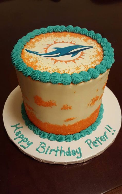 Dolphins Cake Miami, Miami Dolphins Party, Miami Dolphins Cake, Dolphins Cake, Nfl Cake, Dolphin Birthday Cakes, Dolphin Cake, Dolphin Birthday Parties, Dolphin Birthday