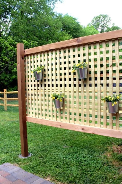 How to Build an Outdoor Privacy Screen | ehow Lattice Privacy Screen, Backyard Privacy Screen, Yard Privacy, Diy Privacy Screen, Patio Privacy Screen, Patio Privacy, Privacy Fence Designs, Backyard Privacy, Outdoor Patio Space