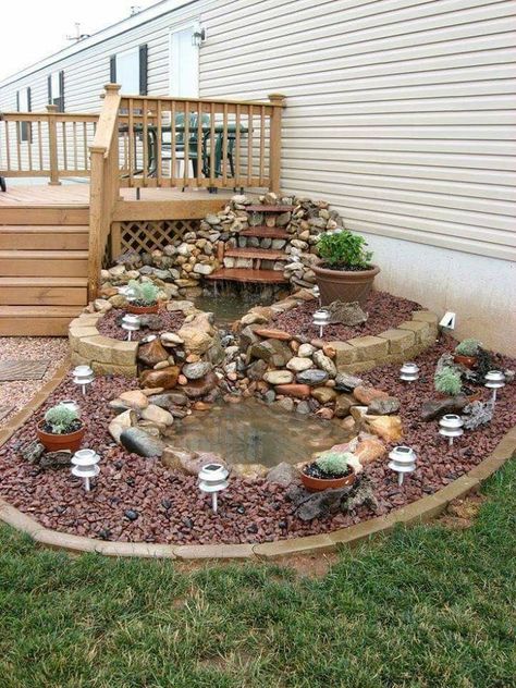 Amazing! Tire Garden, Taman Air, Small Pond, Garden Waterfall, Waterfalls Backyard, Have Inspiration, Ponds Backyard, Garden Yard Ideas, Budget Backyard